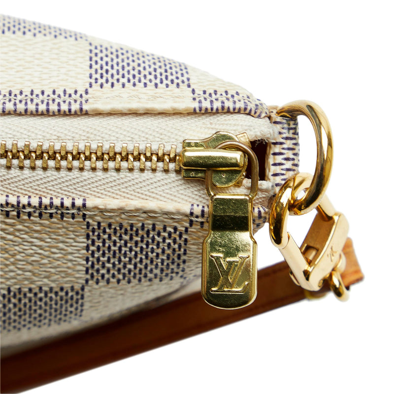 White Louis Vuitton Damier Azur Pochette Accessoires Baguette