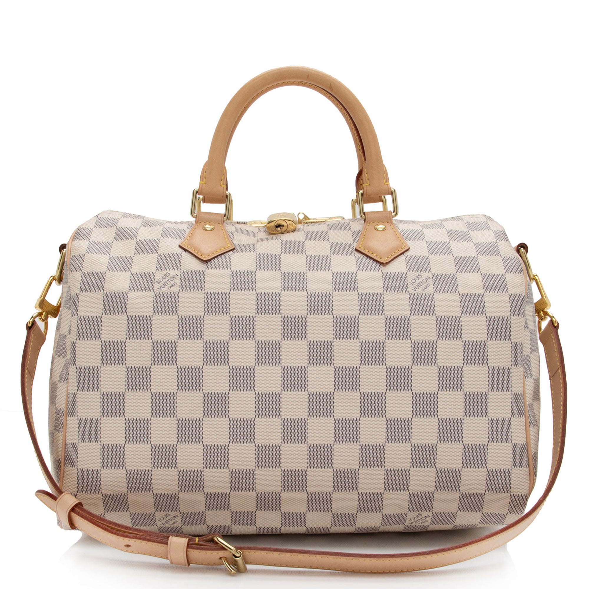 Louis Vuitton Damier Azur Speedy Bandouliere 30 Satchel (SHF-es0MQN)