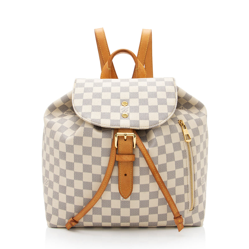 Authentic Louis Vuitton Damier Azur Sperone Backpack Damier White