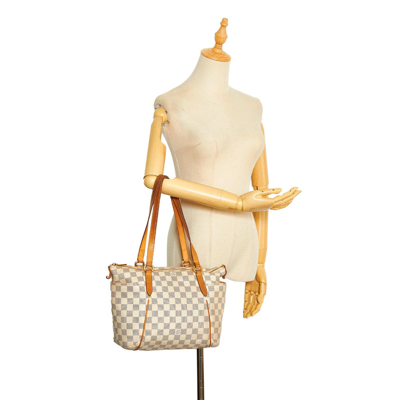 Louis Vuitton Totally Handbag in Azur Damier Canvas and Natural