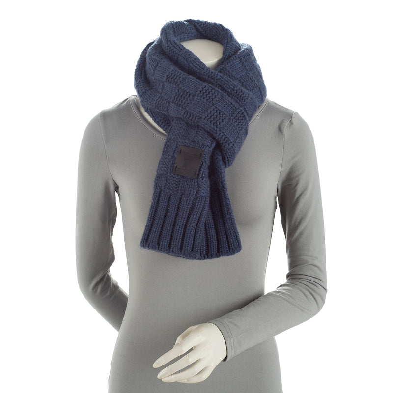 Louis Vuitton Womens Knit & Fur Scarves, Grey