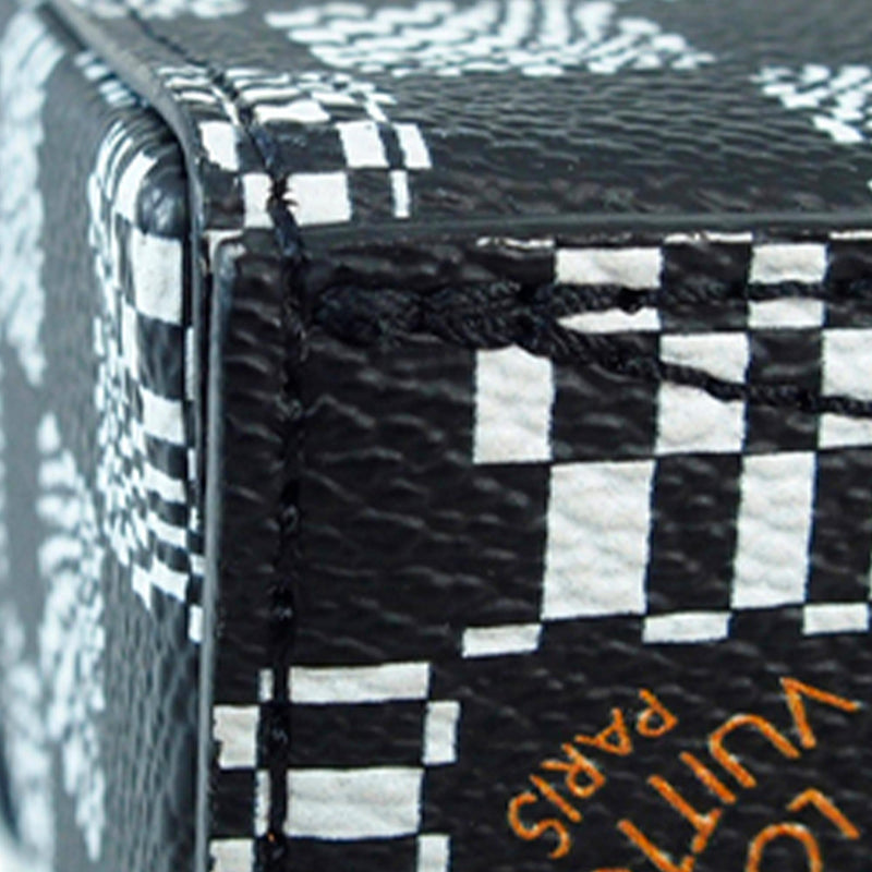 Louis Vuitton LV Trunk Reversible Leather Goods Bracelet Grey Monogram Canvas. Size 21