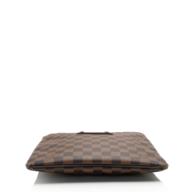 Louis Vuitton Damier Ebene Brooklyn Pochette Plate Flat Messenger (SHF-Gr10sB)