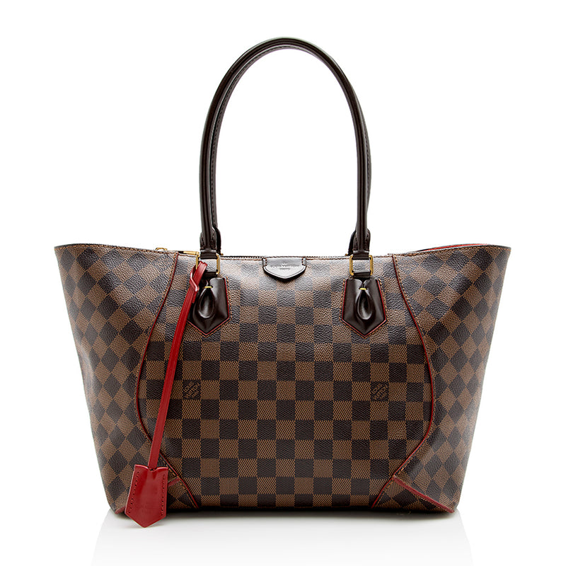 Louis Vuitton, Bags, Authentic Louis Vuitton Damier Ebene Neverfull Mm Tote  Bag Red