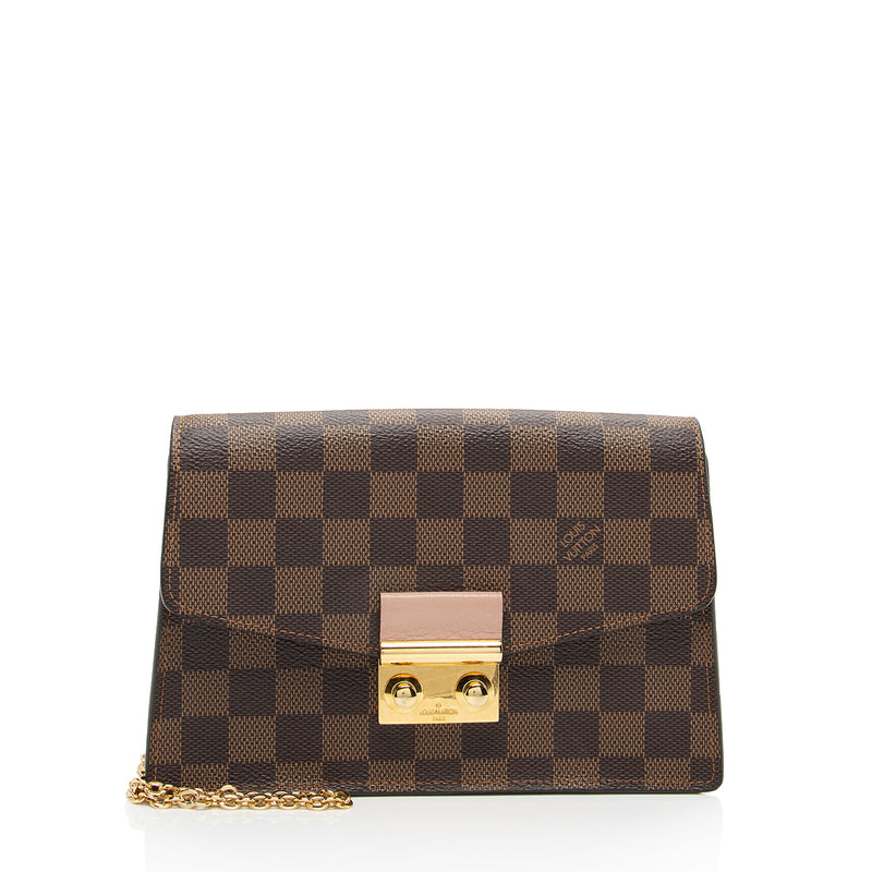 Louis Vuitton Damier Ebene Croisette Chain Wallet SHF IbUAlI