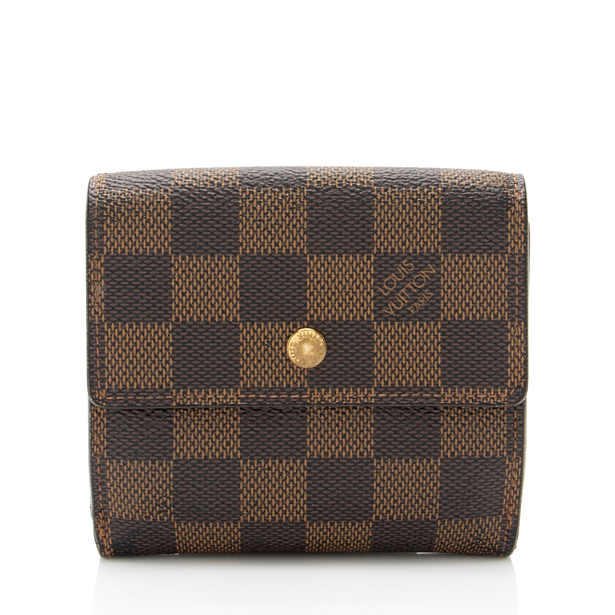 Louis Vuitton Damier Ebene Elise Wallet (SHF-BahmMe)