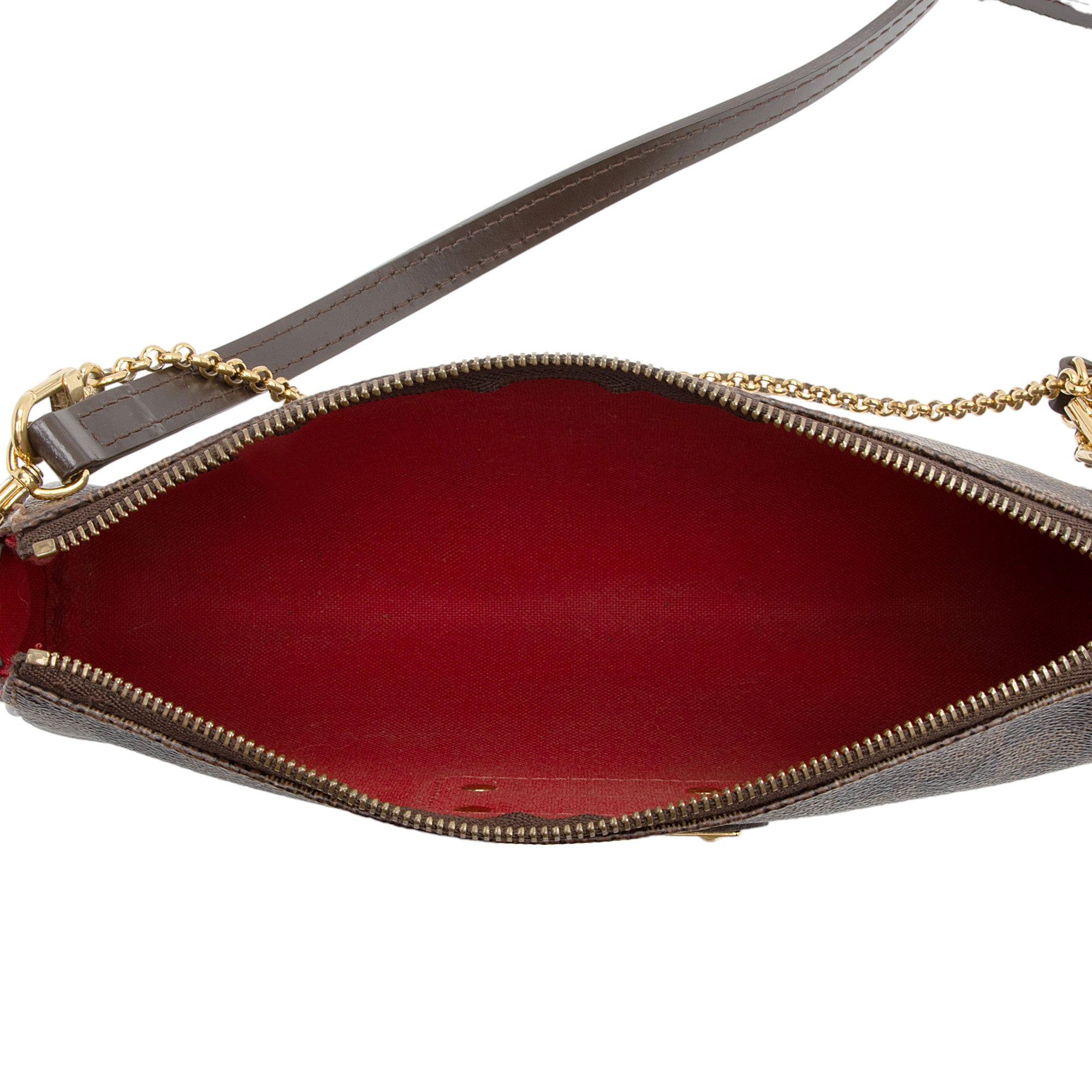 Louis Vuitton Damier Ebene Eva Clutch (SHF-4Ekszs)