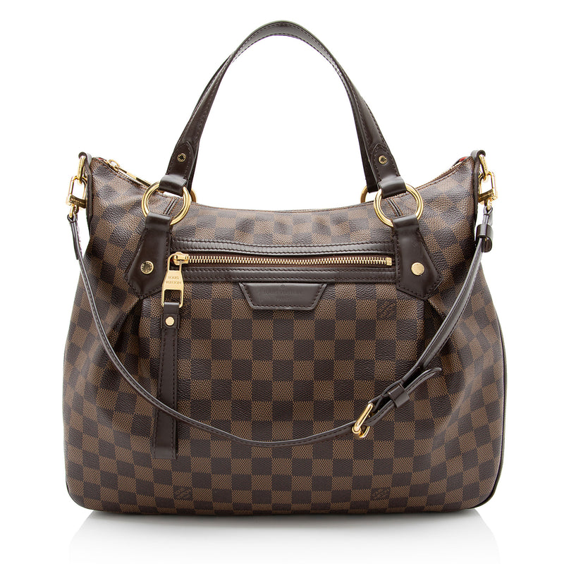 Louis Vuitton Damier Ebene Evora MM Shoulder Bag (SHF-lyS7fG)