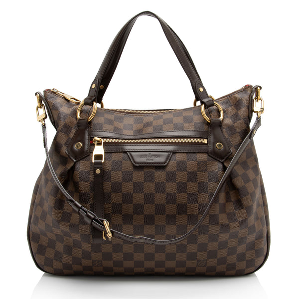 Louis Vuitton Damier Ebene Evora MM Shoulder Bag (SHF-iUlOcy)