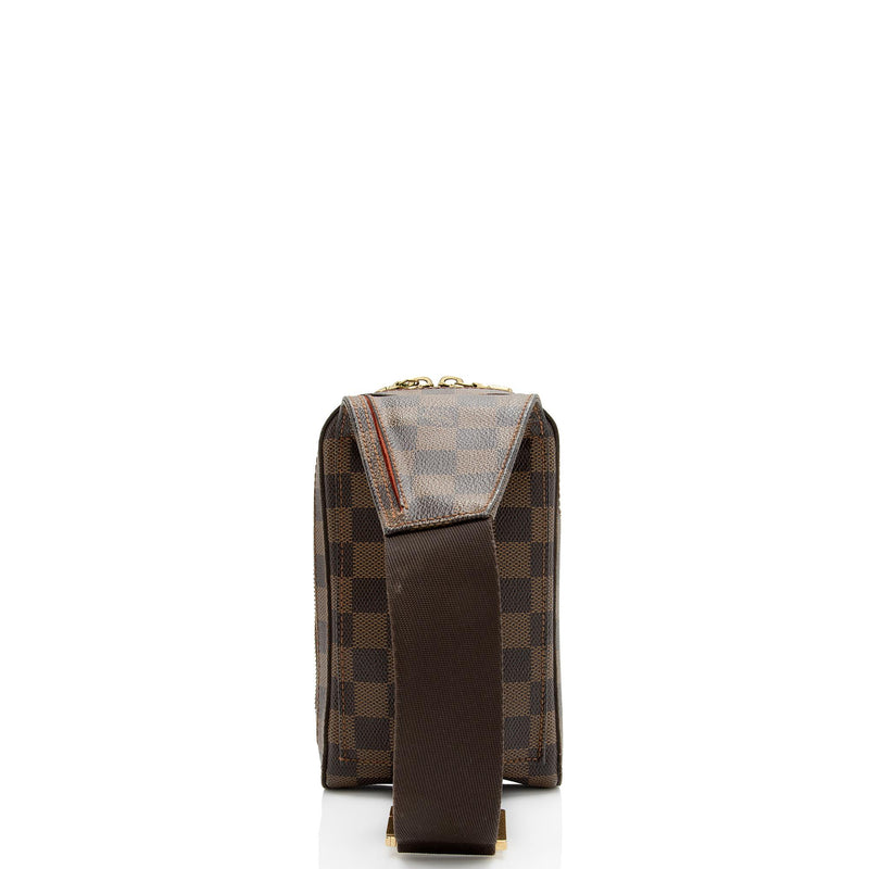 LOUIS VUITTON Authentic Men's Damier Body Bag Crossbody Jeronimos Brown  Leather