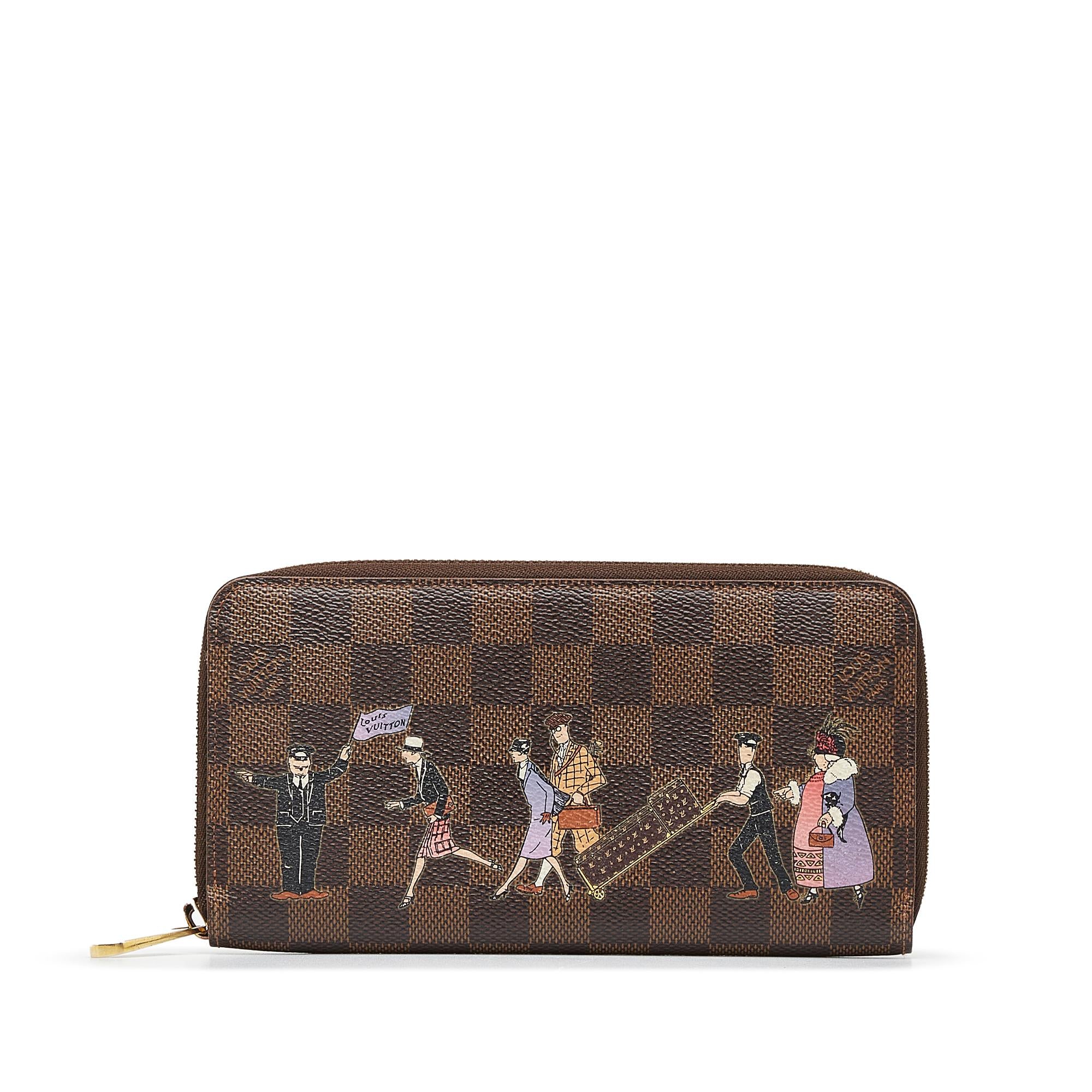 Louis Vuitton Damier Ebene Illustre Zippy Long Wallet (SHG-Ec08fF)