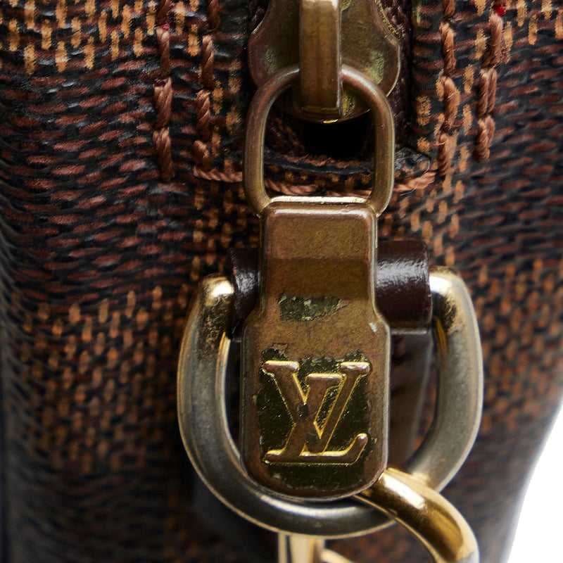 Louis Vuitton Brown Damier Ebene Ipanema Pochette Leather Cloth
