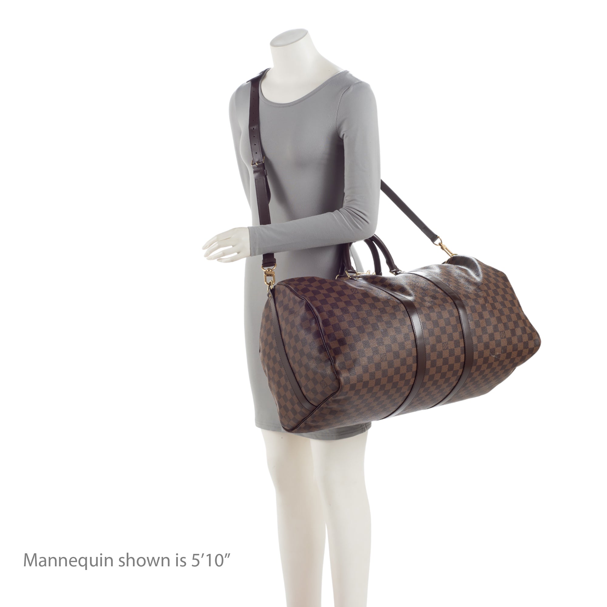 Louis Vuitton Damier Ebene Keepall Bandouliere 55 Duffle Bag (SHF-tEajPT)