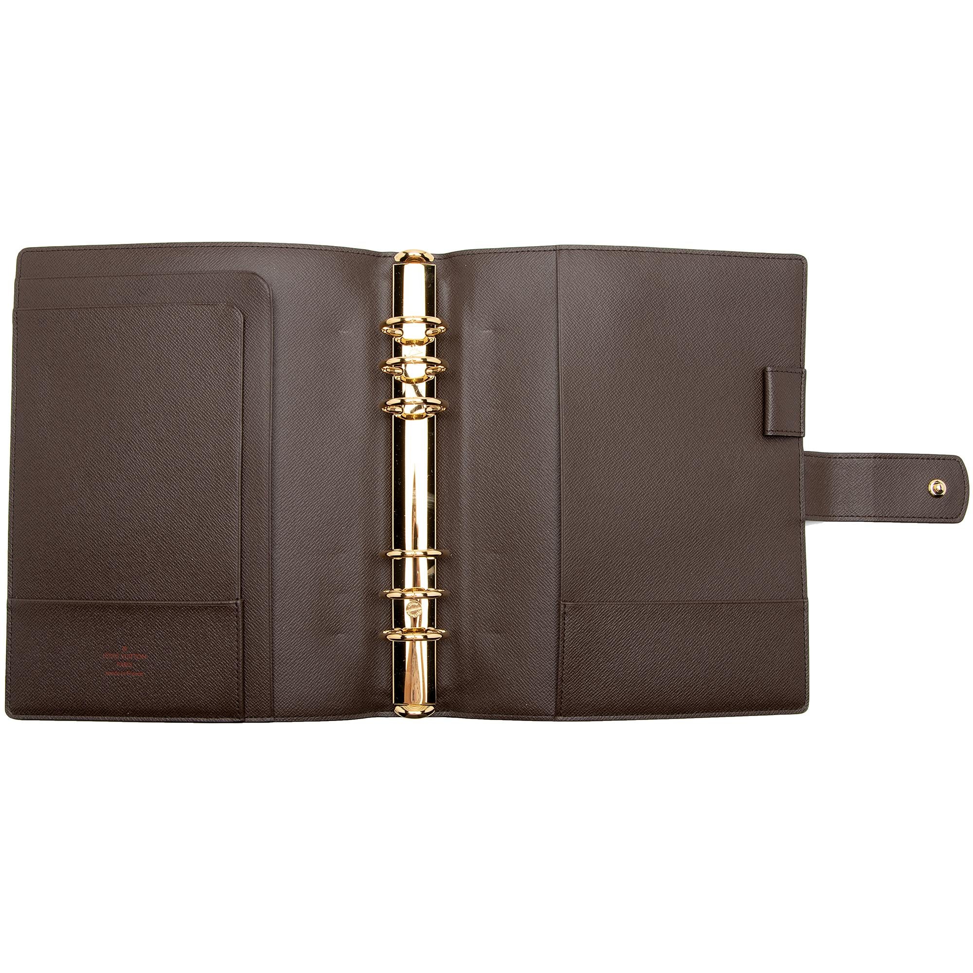 Louis Vuitton Damier Ebene Large Ring Agenda Cover (SHF-IPPpvu)