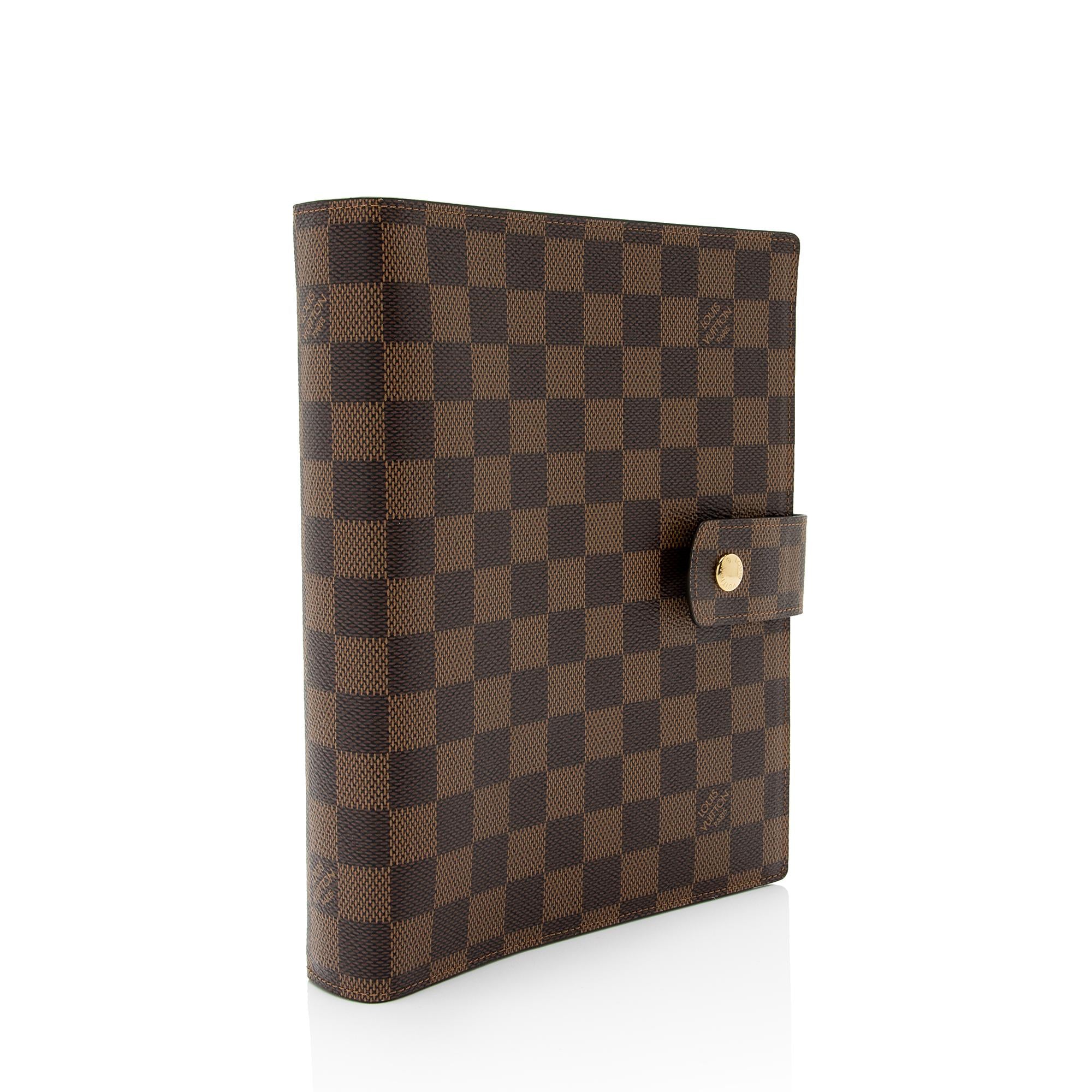 Louis Vuitton Damier Ebene Large Ring Agenda Cover (SHF-IPPpvu)