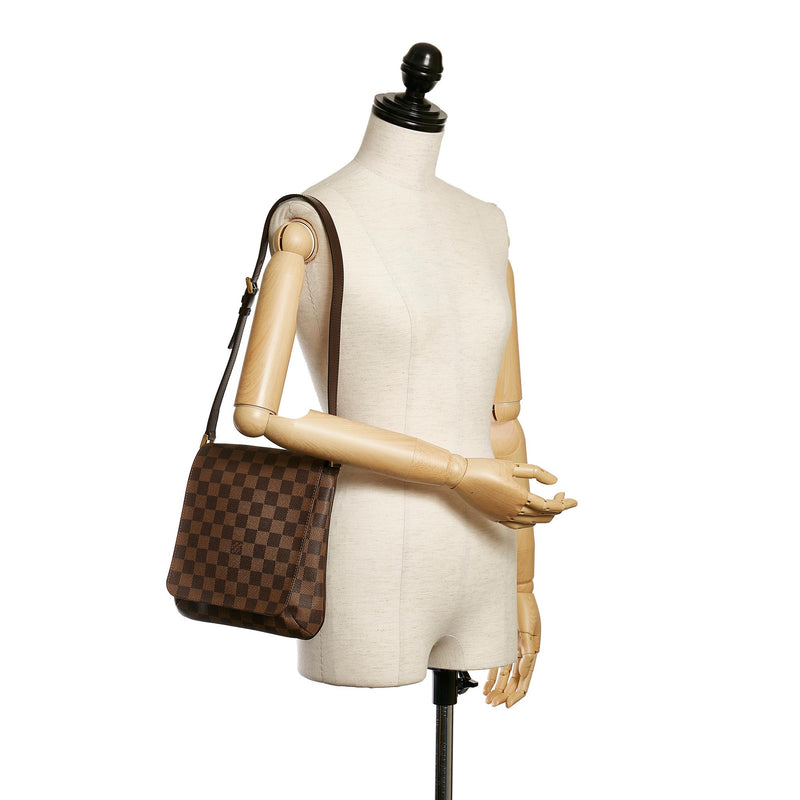 Louis Vuitton Musette Salsa PM Damier Ebene Red Shoulder Bag Leather Brown  Purse