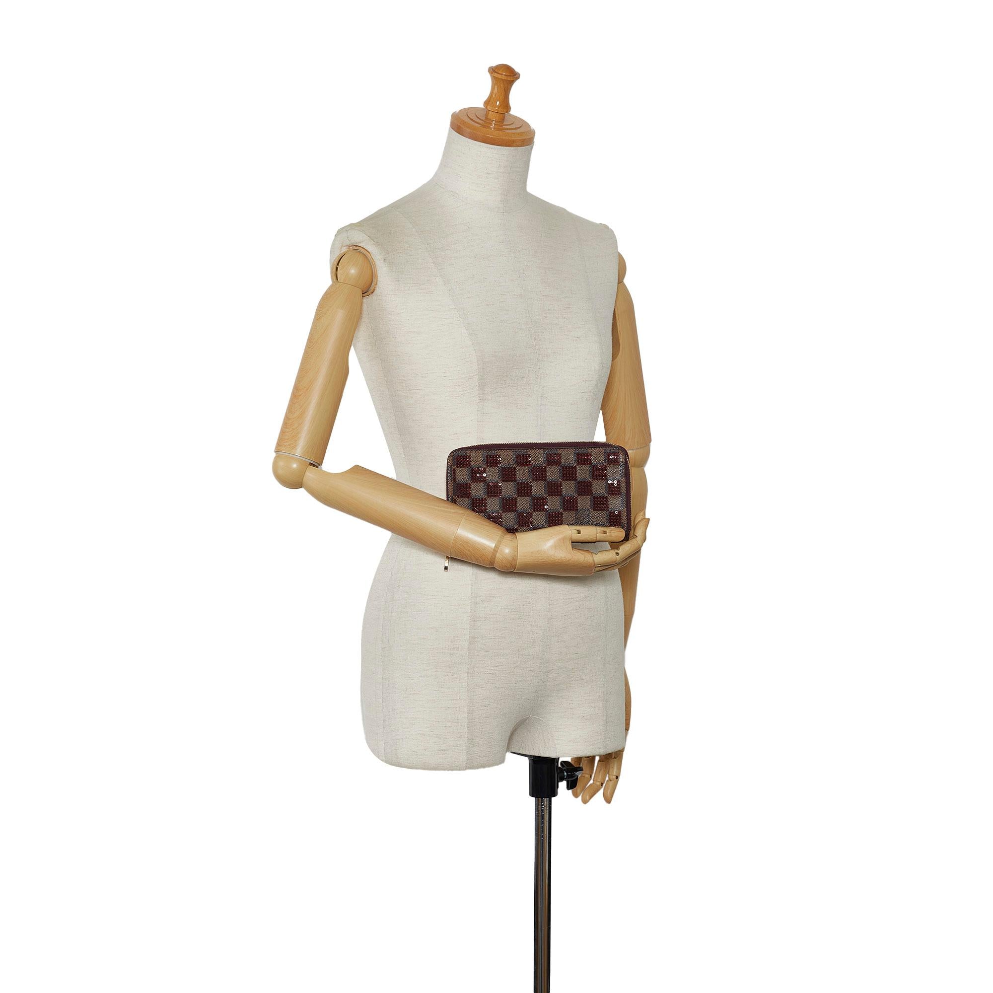 Louis Vuitton Damier Ebene Paillettes Zippy Wallet (SHG-9hiT3i)