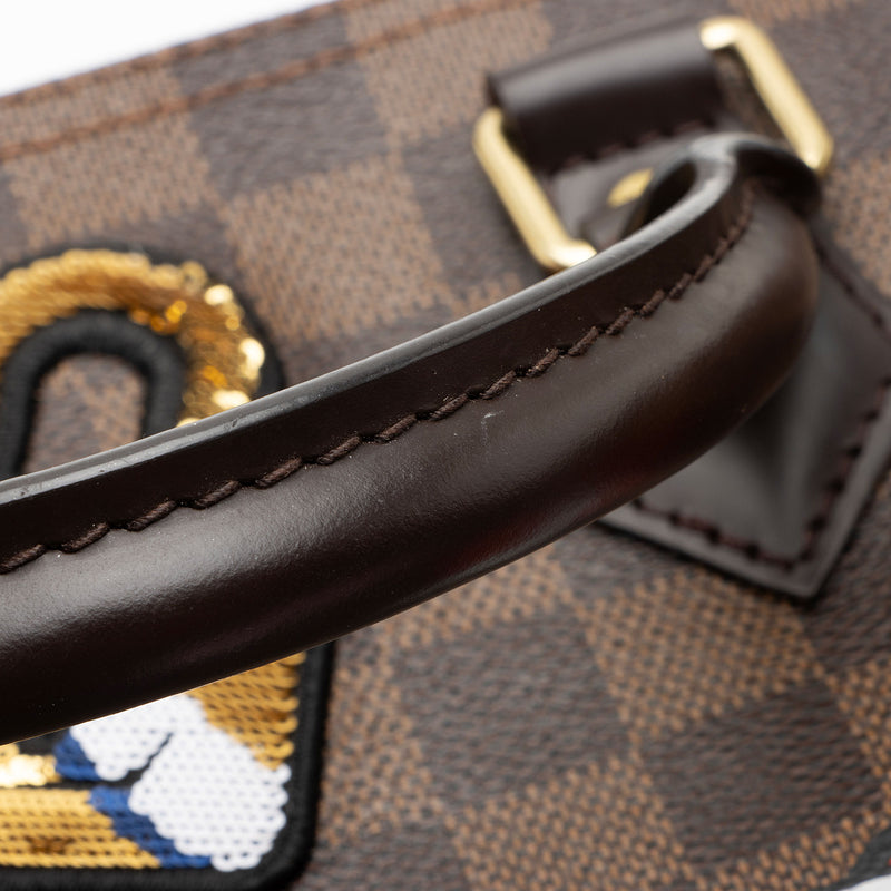 Louis Vuitton Limited Edition Damier Ebene Patches Speedy Bandouliere 30 Satchel (SHF-d85oKm)
