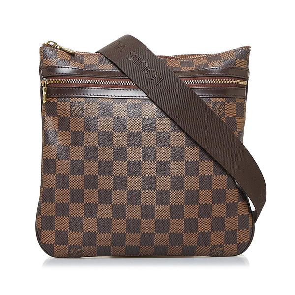 Brown Louis Vuitton Malletage Pochette Flap Bag, LOUIS VUITTON Sac A Dos  Bosphore Monogram Canvas Backpack Bag Brown