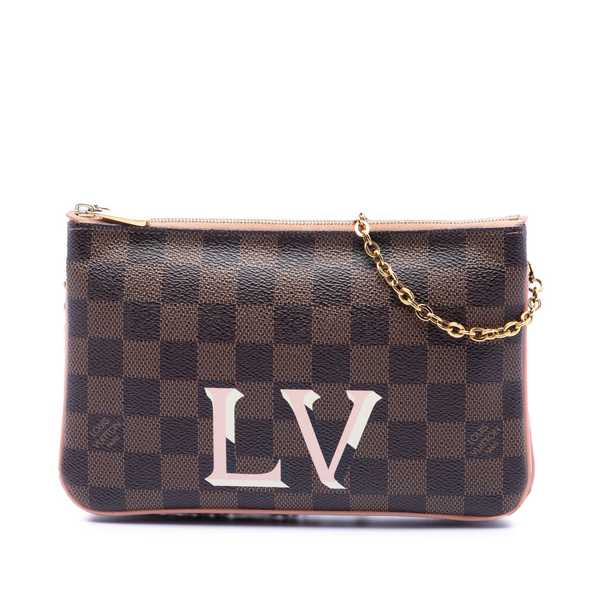 Louis Vuitton Damier Ebene Pochette Double Zip