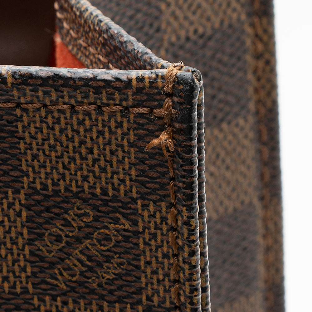 Louis Vuitton Damier Ebene Sac Plat Tote (SHF-19500)