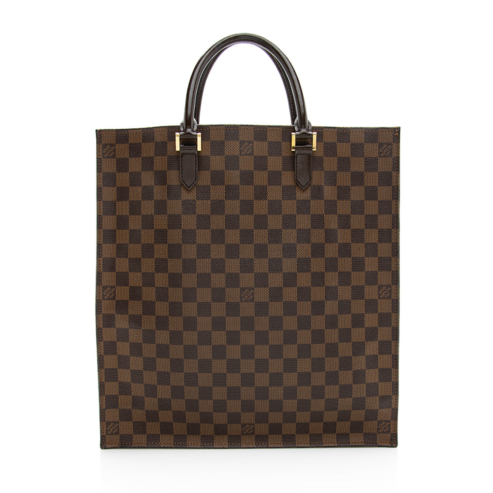 Louis Vuitton Damier Ebene Sac Plat Tote (SHF-19500)