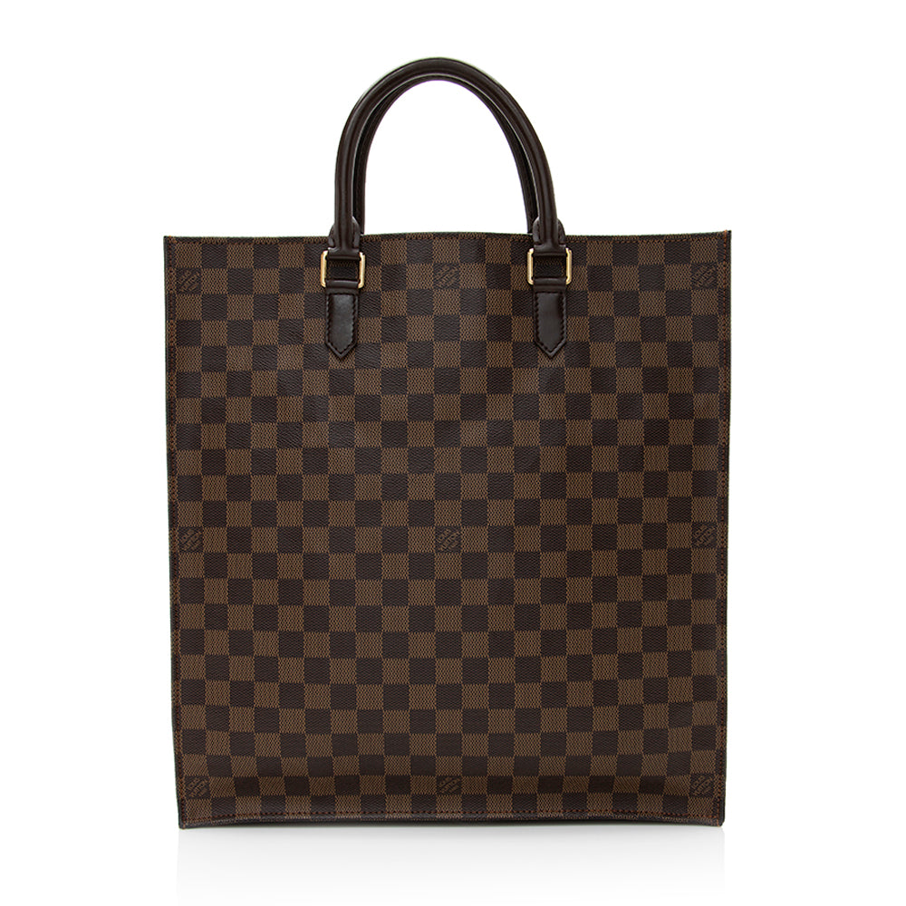 Louis Vuitton Damier Ebene Sac Plat Tote (SHF-20478)