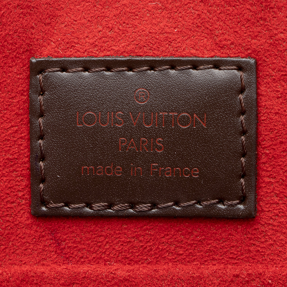 Louis Vuitton Damier Ebene Sac Plat Tote (SHF-20478)