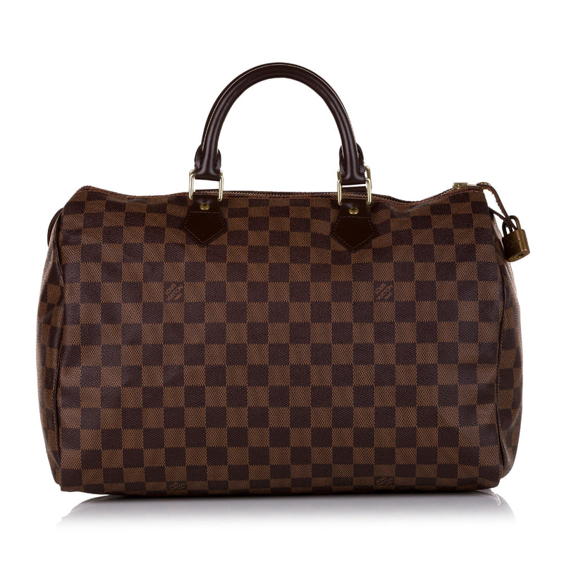 Louis Vuitton Brown Damier Ebene Speedy 35 Bandouliere Boston Bag
