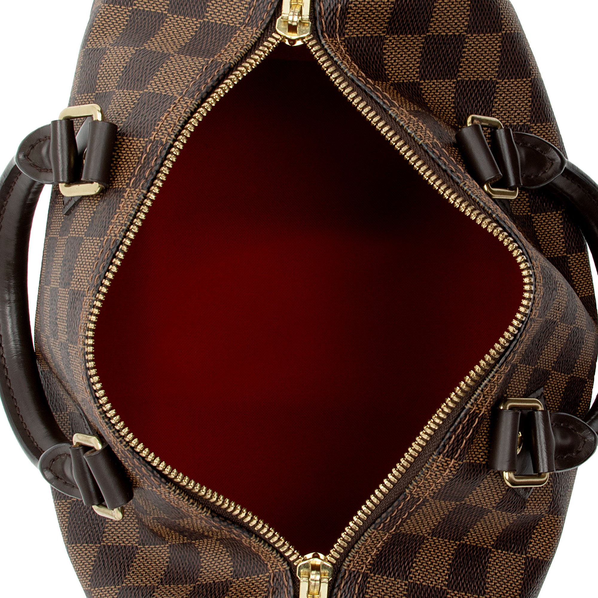 Louis Vuitton Damier Ebene Speedy Bandouliere 25 Satchel (SHF-El704A)