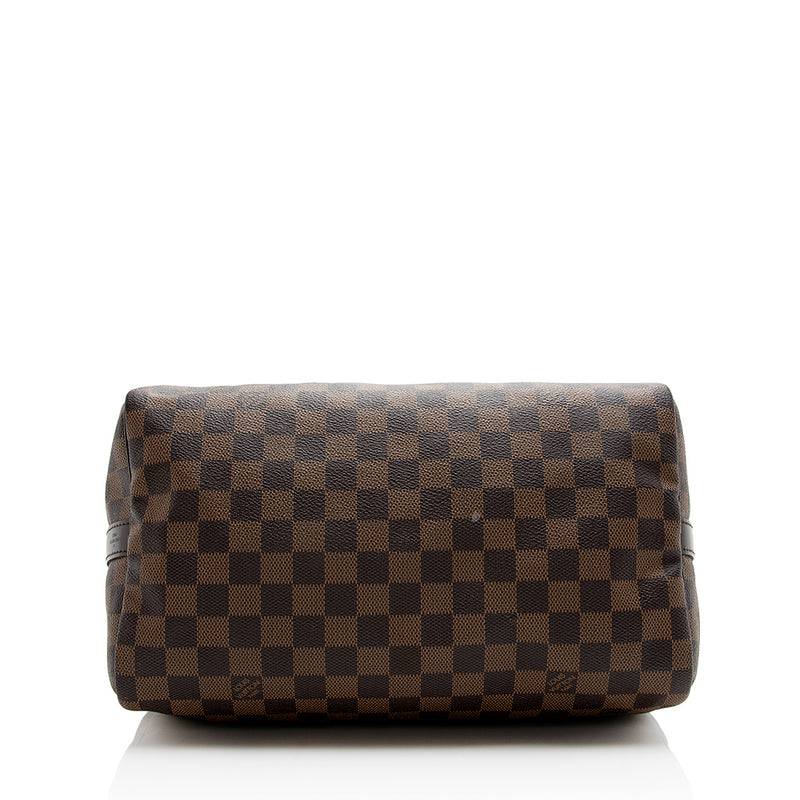 Louis Vuitton Speedy 30 handbag in ebene damier canvas and natural leather