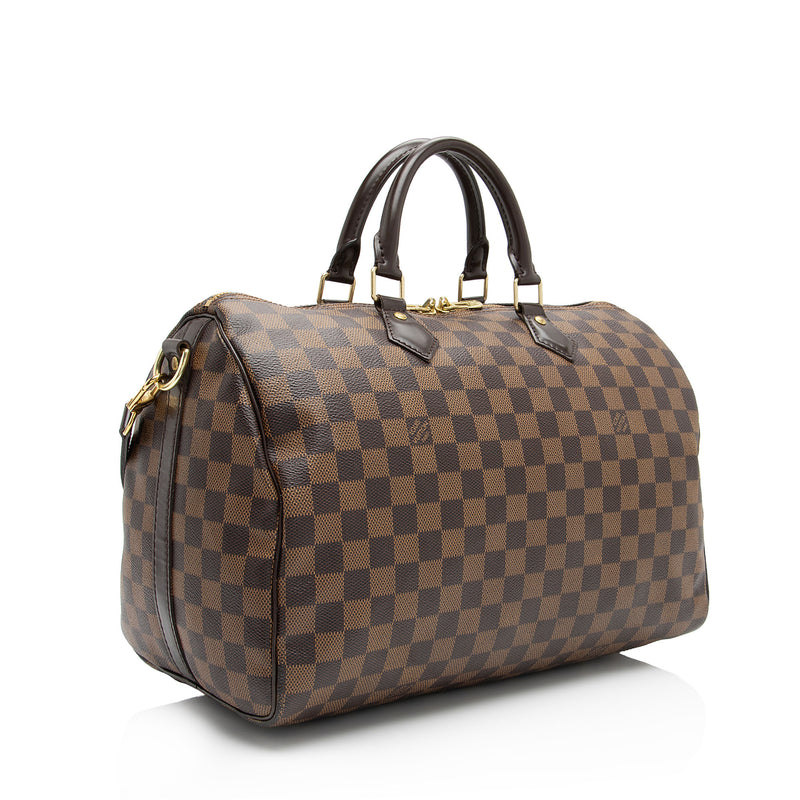 Louis Vuitton Damier Ebene Speedy Bandouliere 35 Satchel (SHF-GJQw2k)