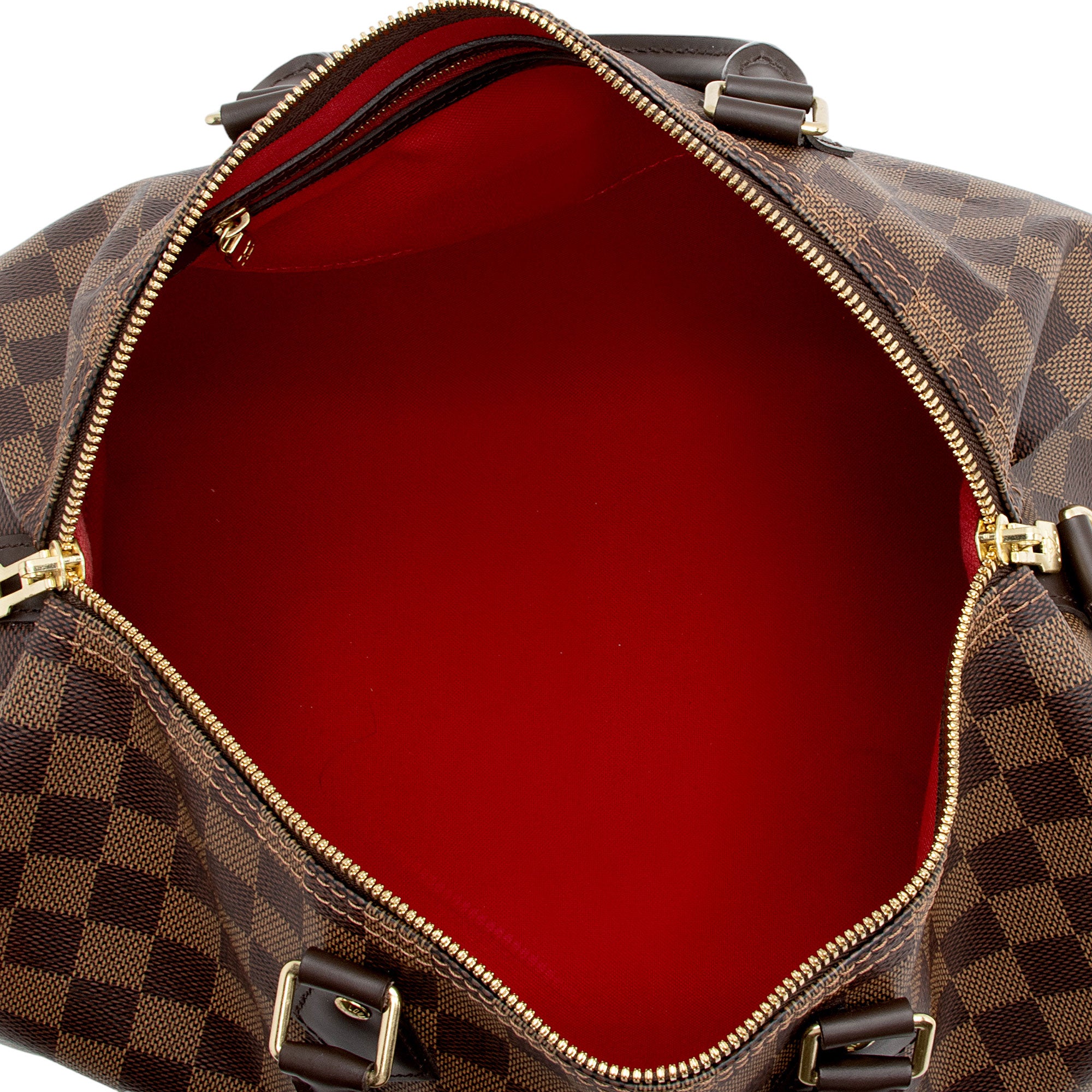 Louis Vuitton Damier Ebene Speedy Bandouliere 35 Satchel (SHF-zqmgHr)