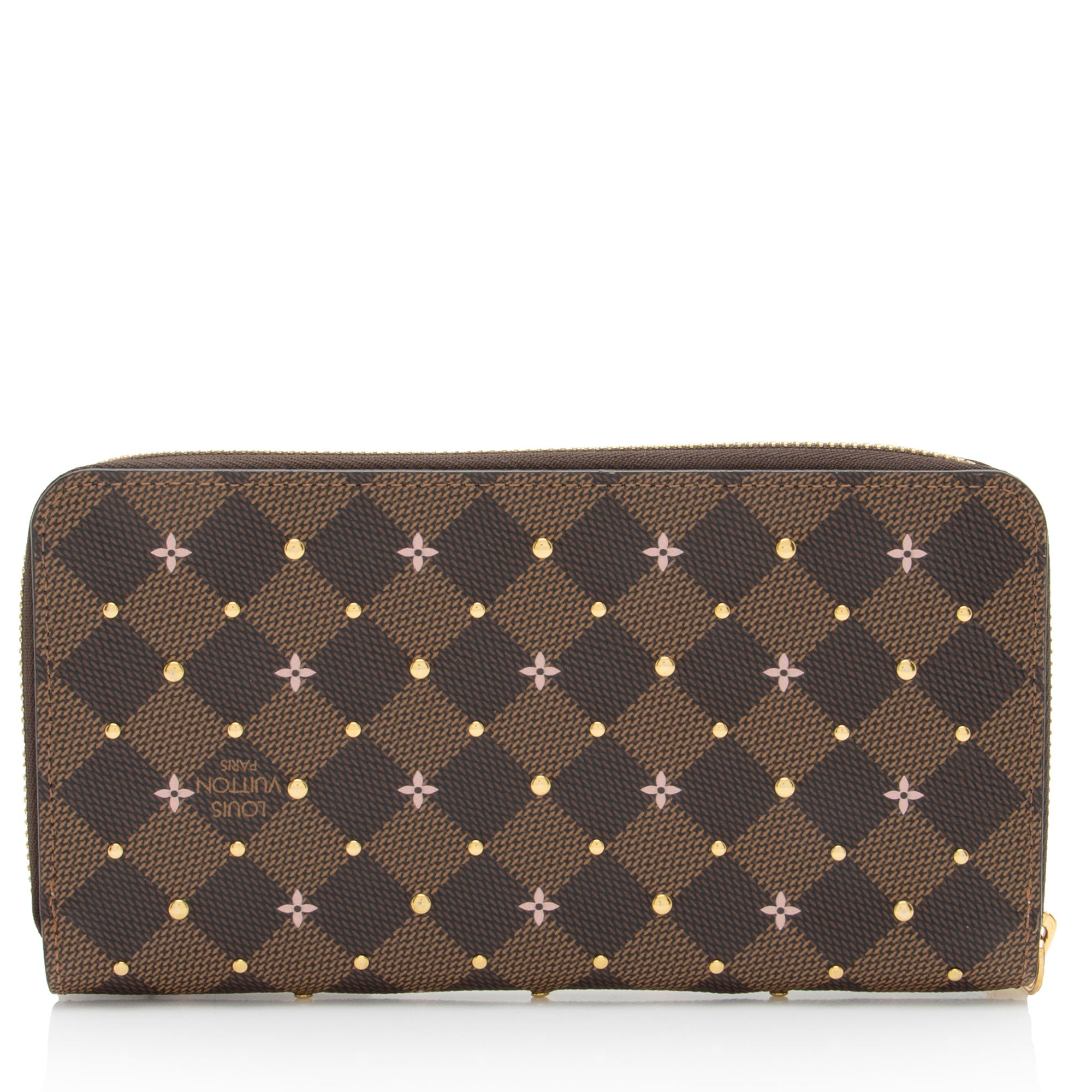 Louis Vuitton Damier Ebene Studded Zippy Wallet