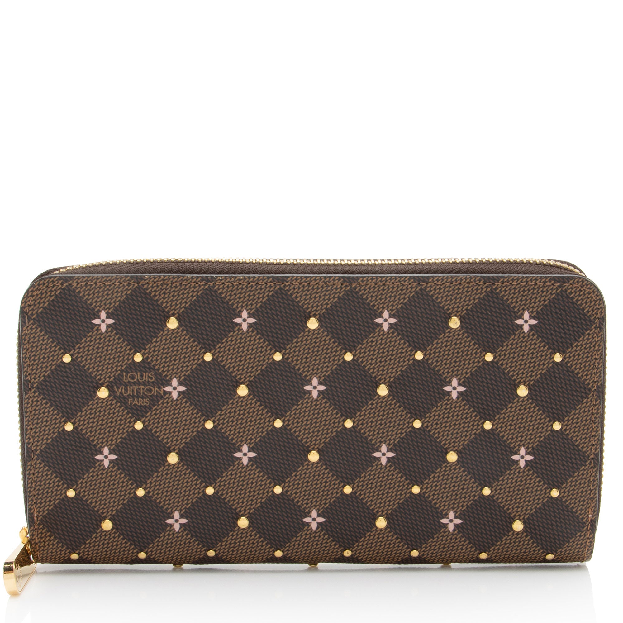 Louis Vuitton Damier Ebene Studded Zippy Wallet