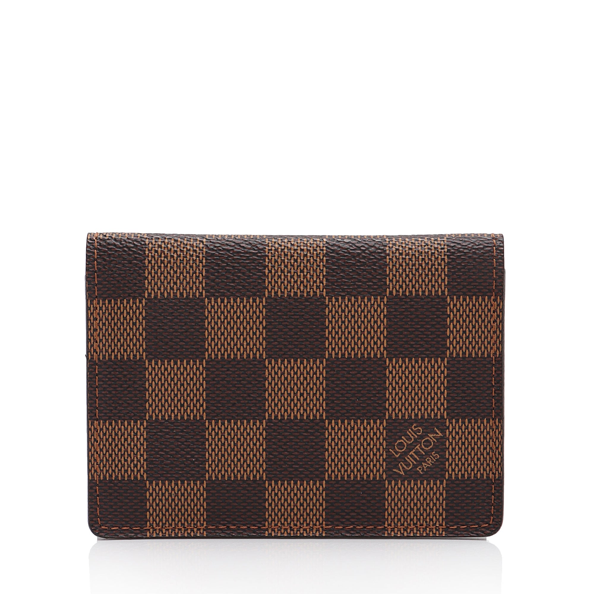 Louis Vuitton Damier Ebene Two Card Holder Wallet (SHF-Fox7xD)