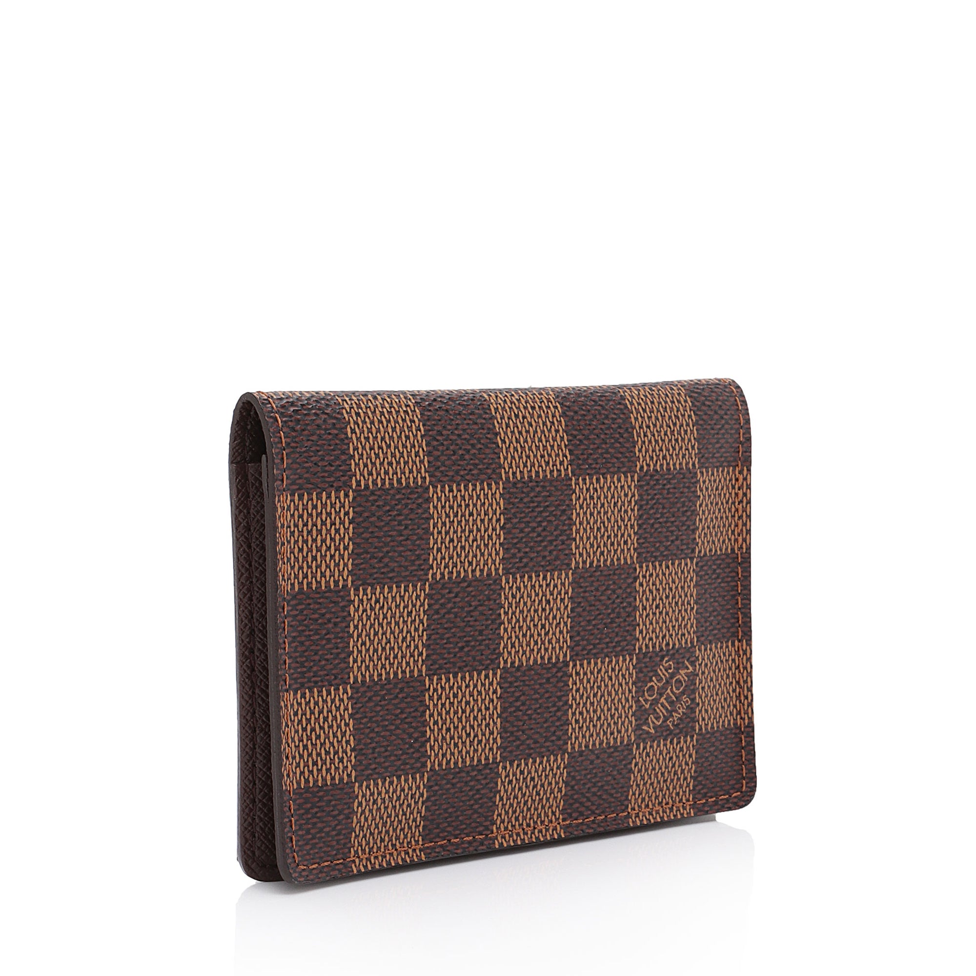 Louis Vuitton Damier Ebene Two Card Holder Wallet (SHF-Fox7xD)