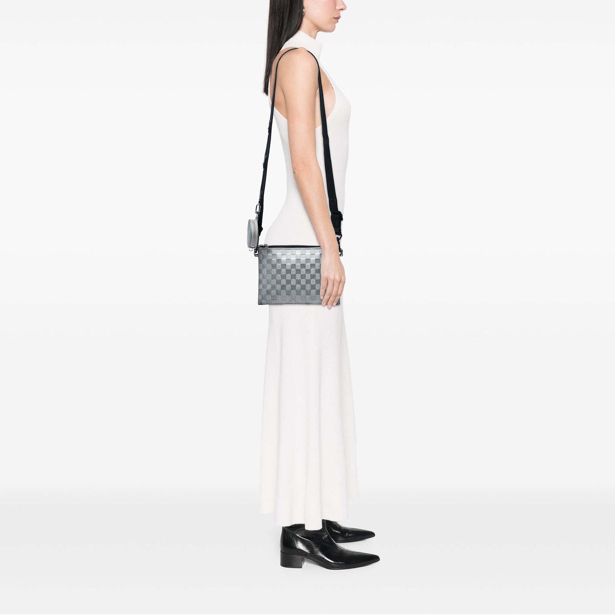 Louis Vuitton Damier Glitter Taurillon In The Loop Trio Pouch