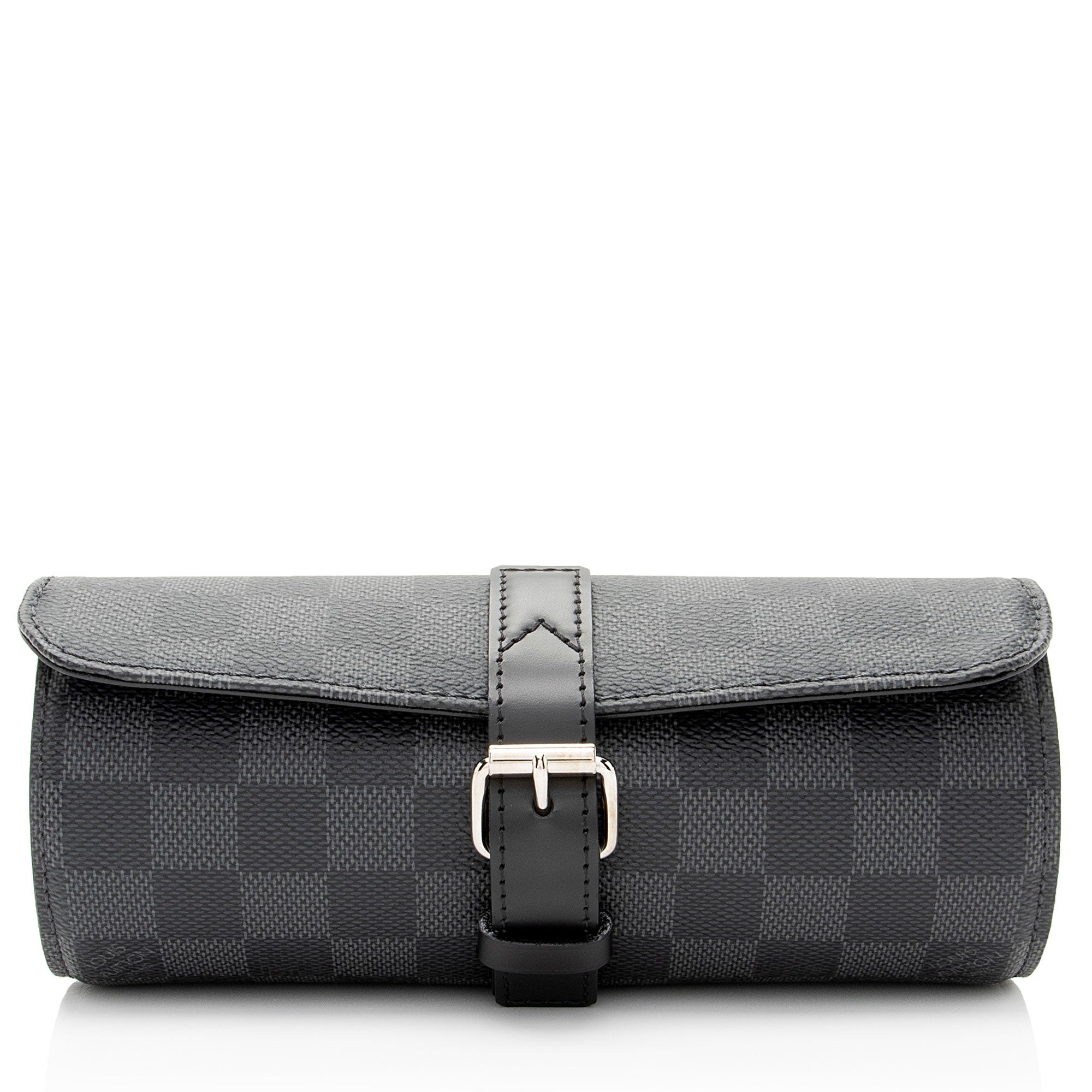 Louis Vuitton Damier Graphite 3 Watch Travel Case (SHF-9Dcky9)