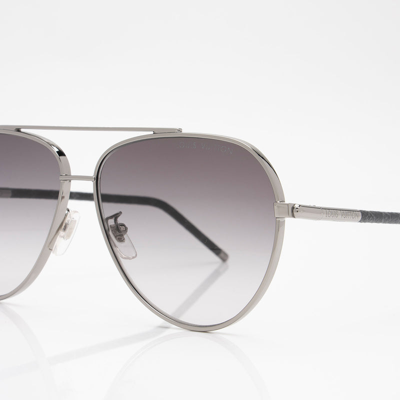 Louis Vuitton Damier Graphite Blaze Aviator Sunglasses (SHF-i8CJs8)