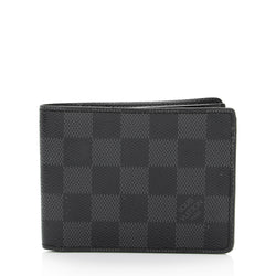 LV Louis Vuitton Damier style men's wallet checker pattern black/graphite