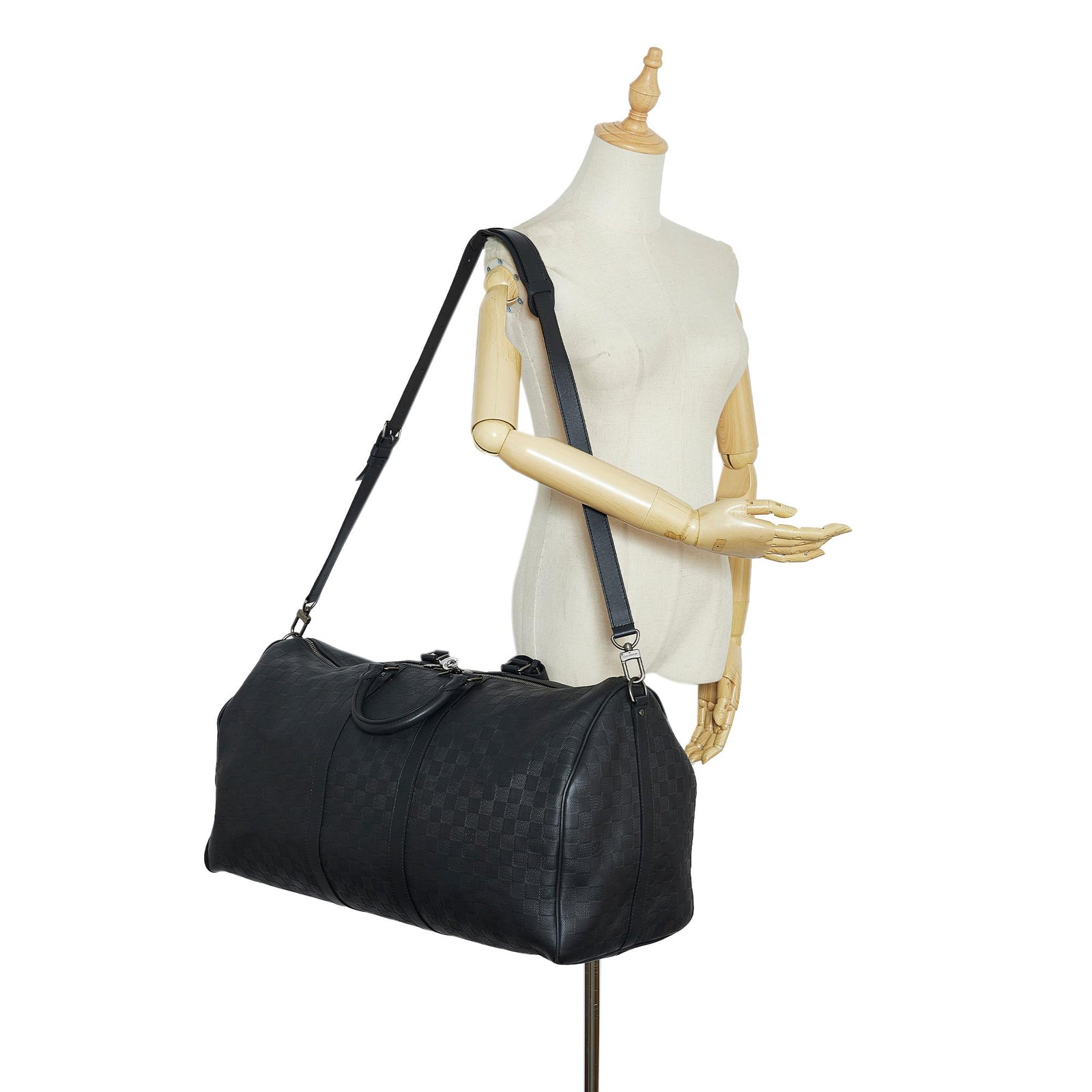 Louis Vuitton Damier Infini Keepall Bandouliere 55 SHG 11QoKd LuxeDH