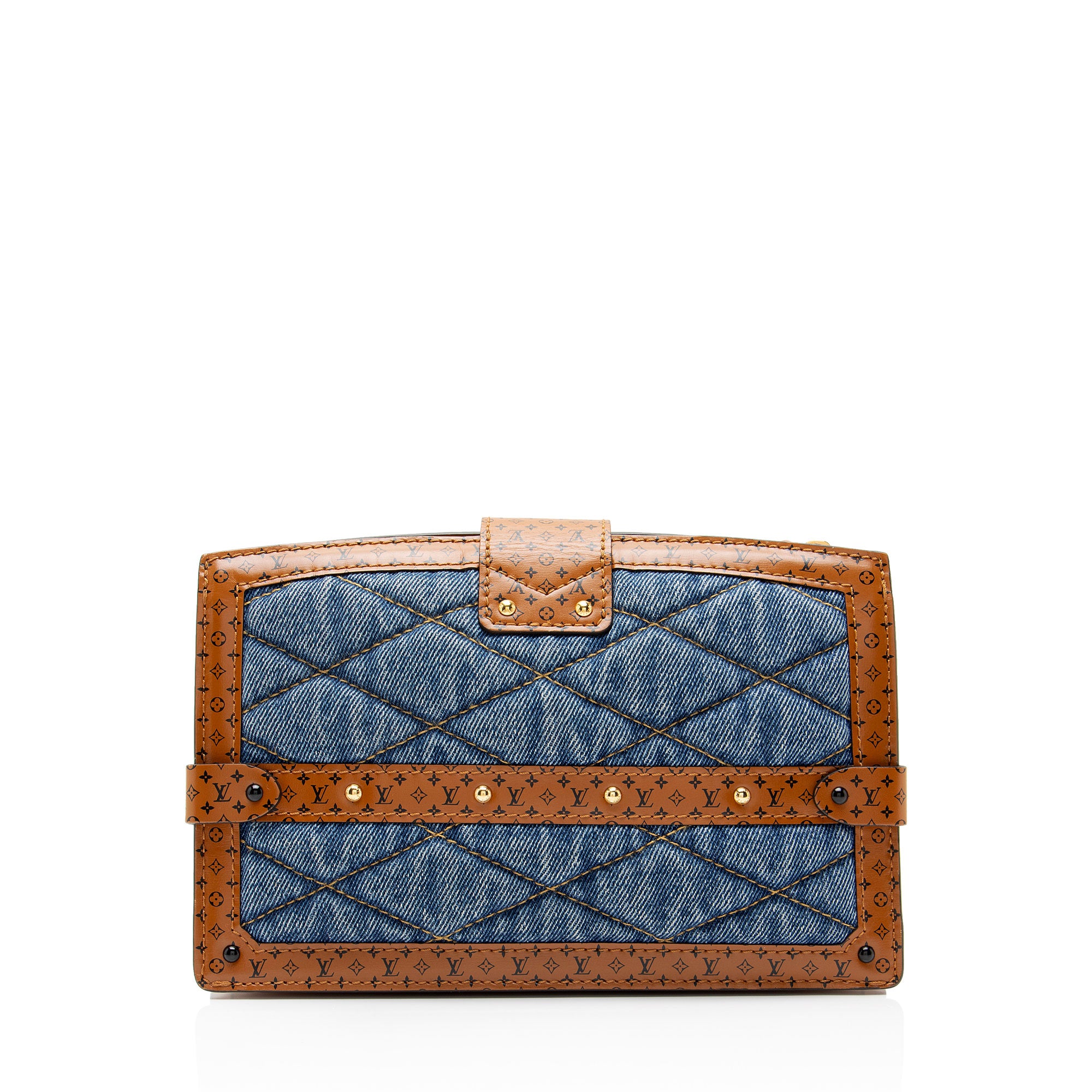 Louis Vuitton Denim Calfskin Malletage Trunk Clutch