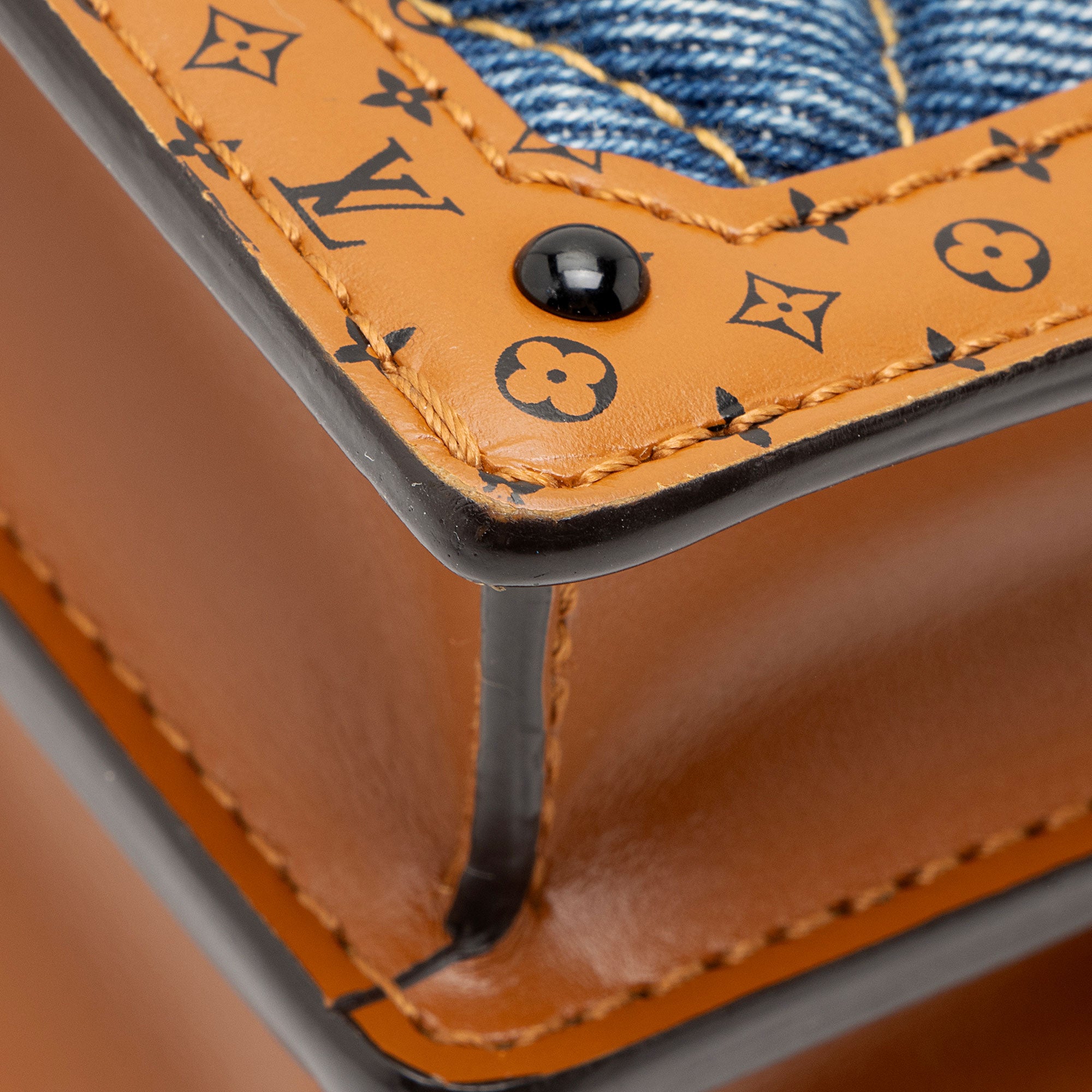 Louis Vuitton Denim Calfskin Malletage Trunk Clutch