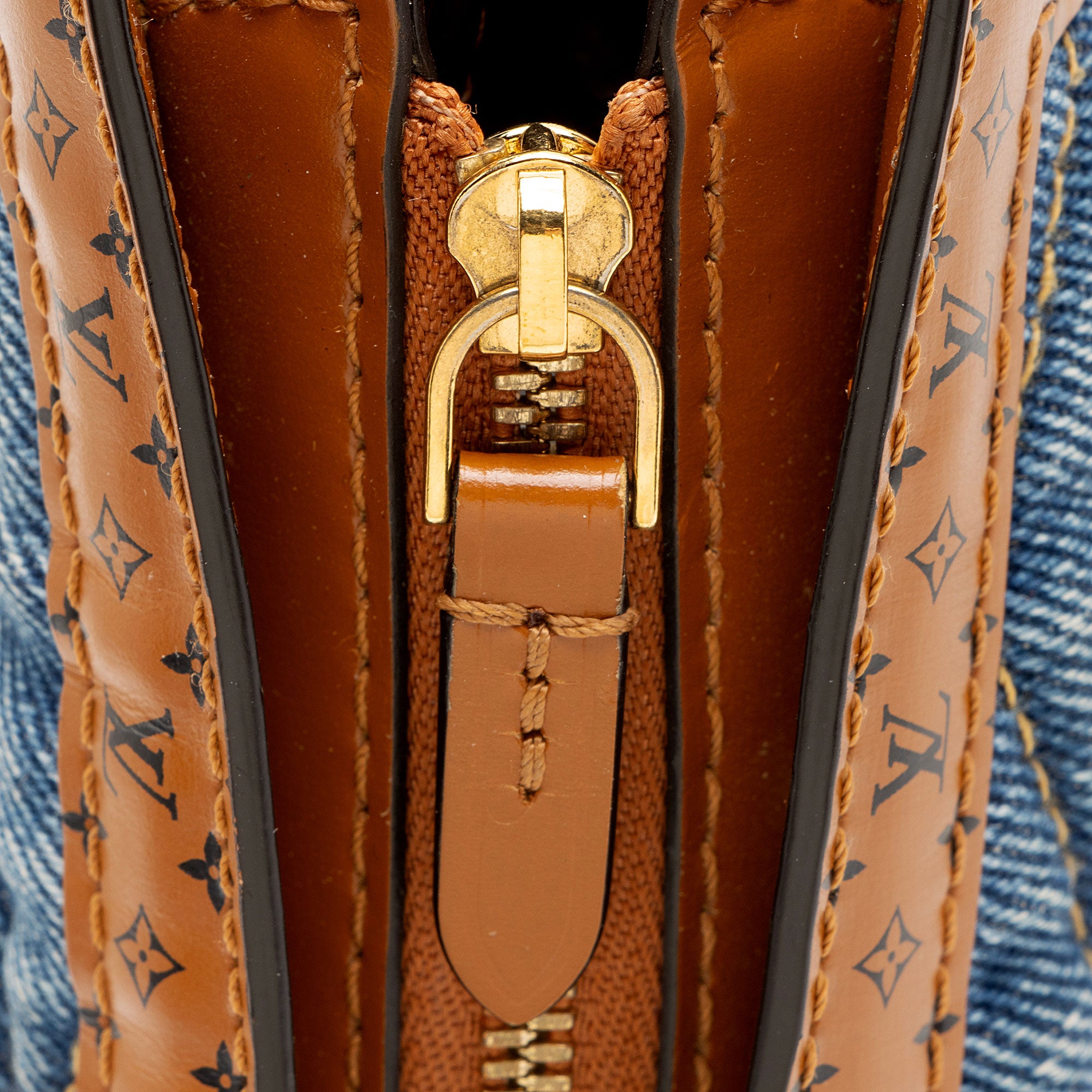 Louis Vuitton Denim Calfskin Malletage Trunk Clutch