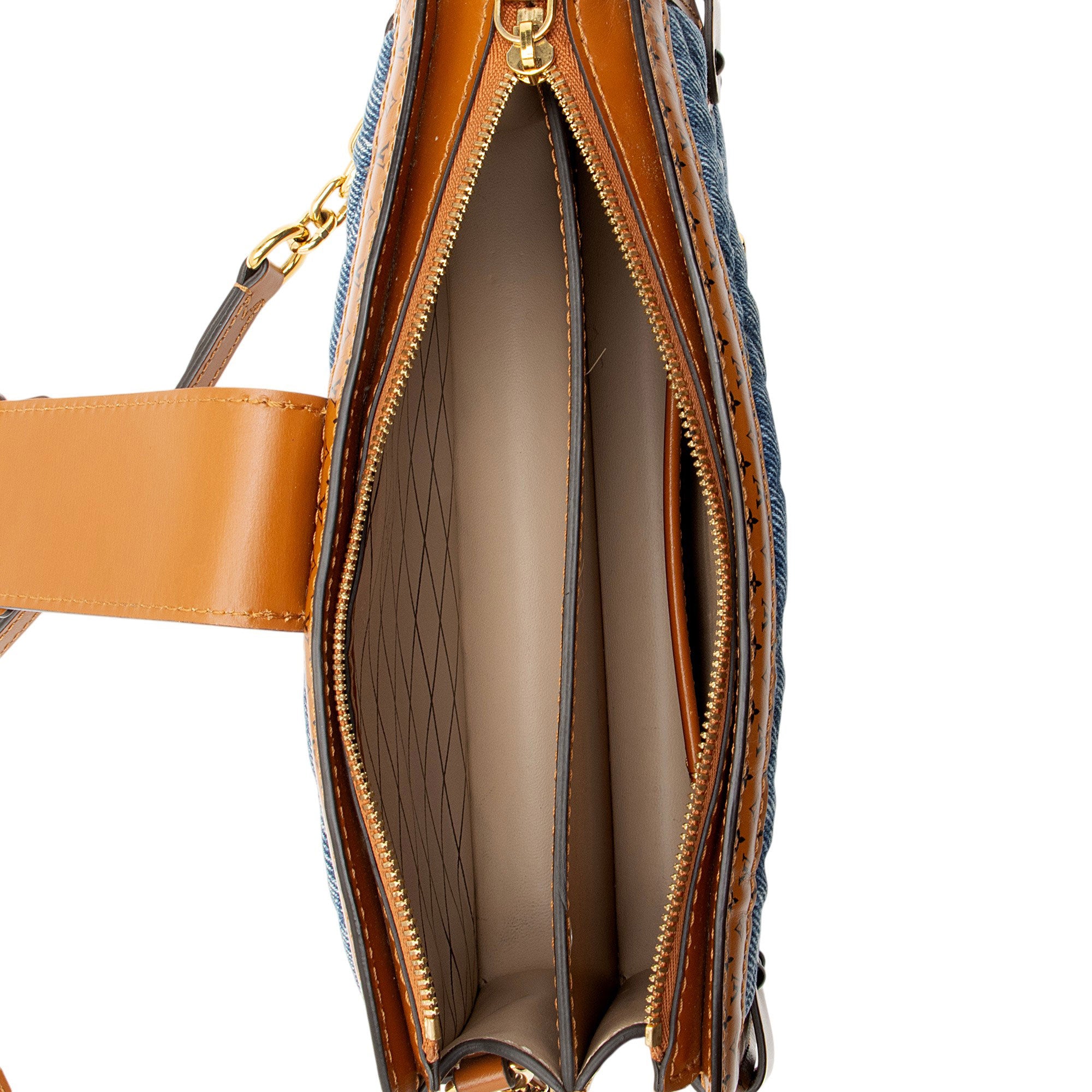 Louis Vuitton Denim Calfskin Malletage Trunk Clutch