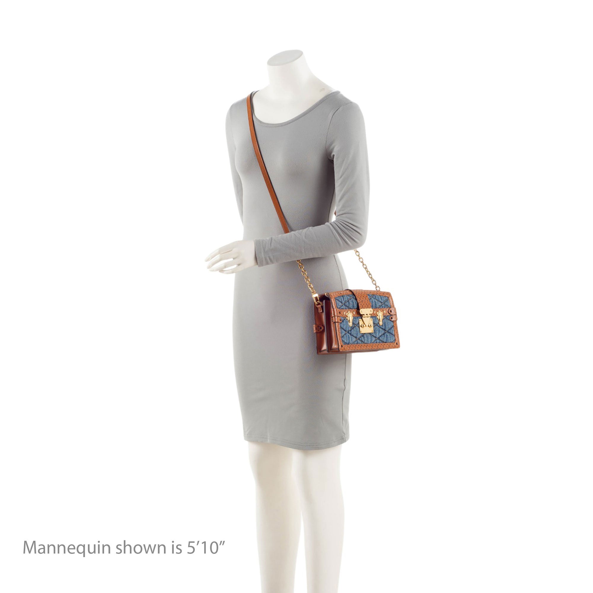 Louis Vuitton Denim Calfskin Malletage Trunk Clutch