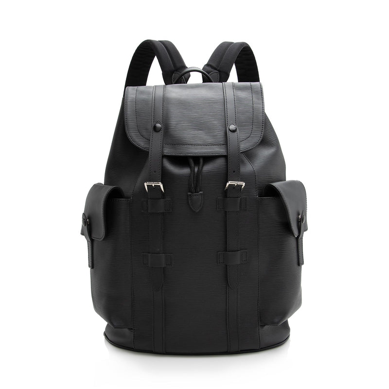 lv backpack black leather