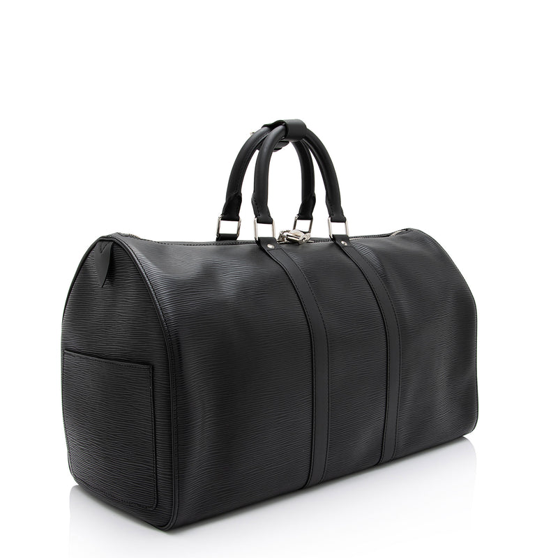 Louis Vuitton Vintage - Epi Keepall 55 Bag - Black - Leather and