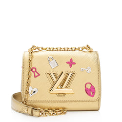 Louis Vuitton Twist MM Love Lock Charm Bag  Bags, Louis vuitton twist bag,  Leather straps